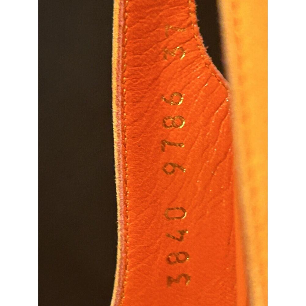 Gianvito Rossi Women's Orange Platform Peep-Toe Wedges size 37 - Picture 8 of 8
